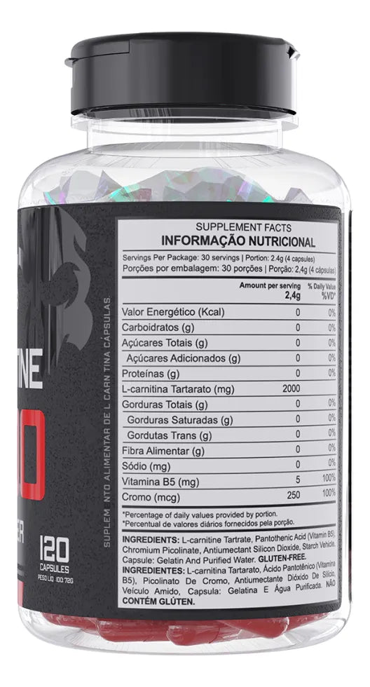 L-carnitina 2000 Queimador Gordura 120 Cápsulas - Dark Lab Sabor Sem sabor