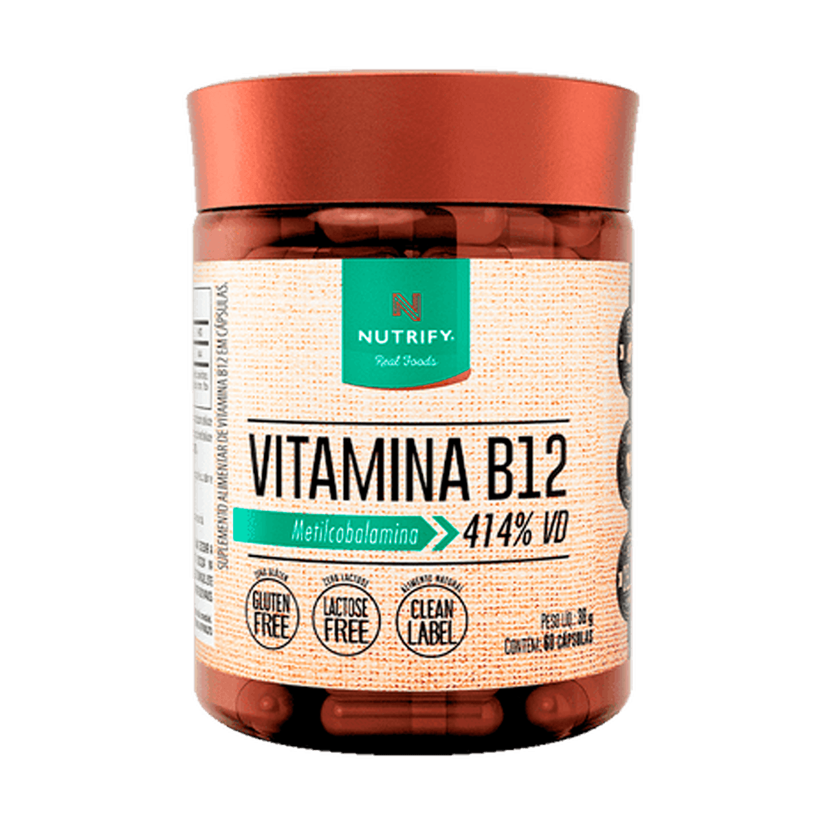 Vitamina B12 Metilcobalamina 60 Cápsulas Nutrify