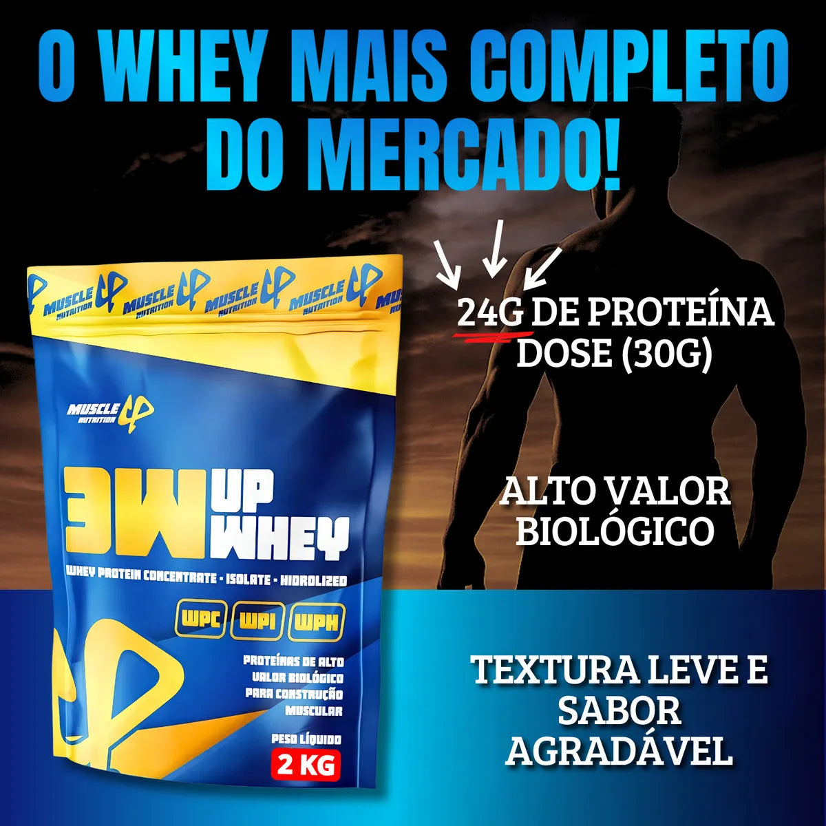 Whey Protein 3w 2kg Up Nutrition - Refil