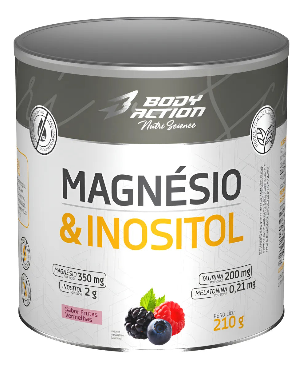 Suplemento Magnésio E Inositol 210g Bodyaction