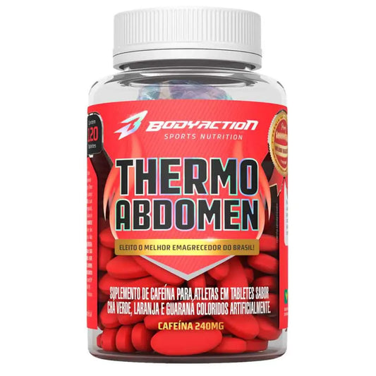 Suplemento Bodyaction Thermo Abdomen Cafeína 240mg em pote 120 comprimidos